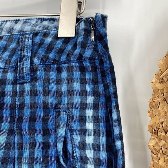 Maeve Anthropologie Women's Plaid Avryl Bleached Slim Pants Blue Size 6 - Picture 6 of 16